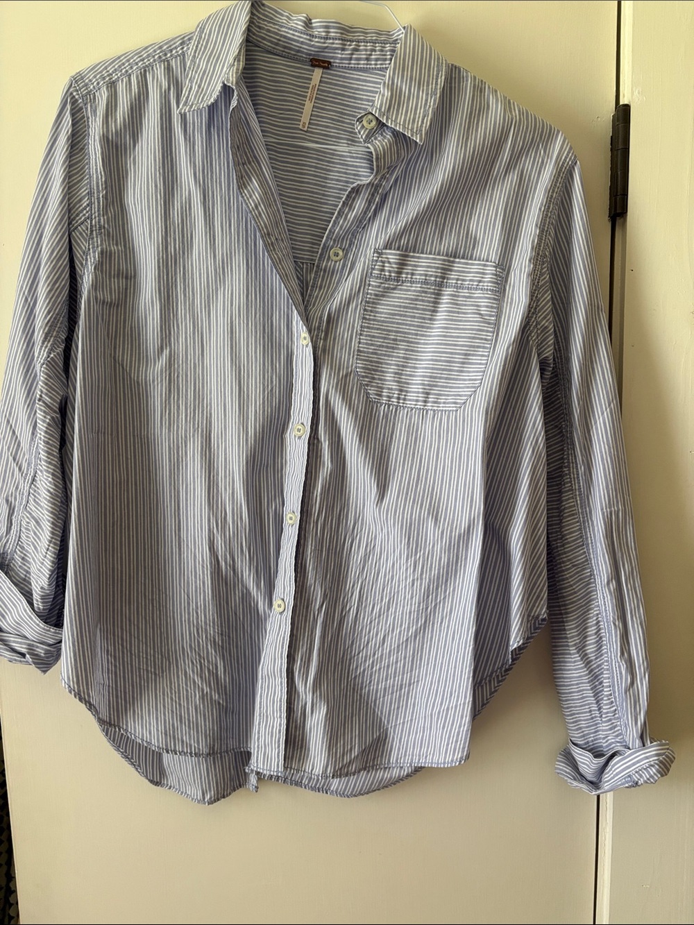 Light Blue Striped Button-Up Shirt